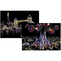 Scratch Art Paper- Comius 2 Pack 400 × 285 mm Obras De Arte De Raspado De Arco City Series Night Scene Manualidades…